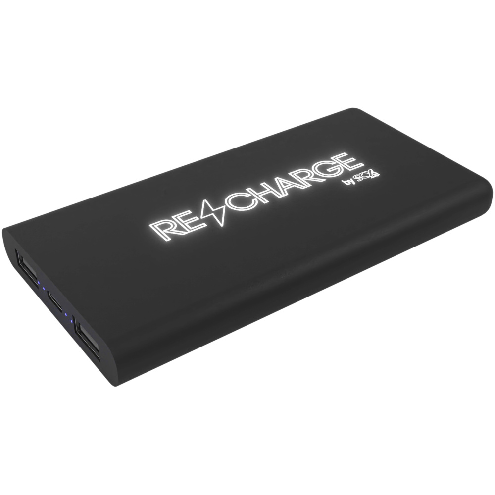 Logo trade promotional giveaways image of: SCX.design P40 10.000 mAh light-up wireless rubber power bank