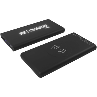 Logo trade promotional merchandise image of: SCX.design P40 10.000 mAh light-up wireless rubber power bank