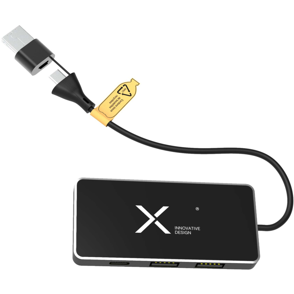 Logo trade promotional giveaways picture of: SCX.design H20 8-in-1 USB hub with dual input and 6-ports