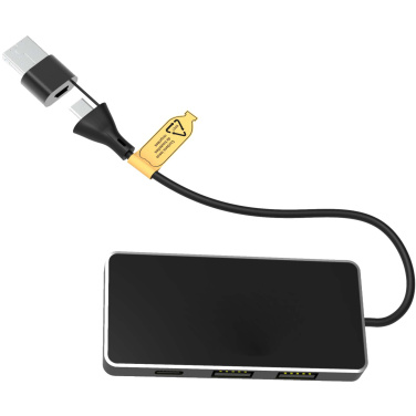 Logo trade business gifts image of: SCX.design H20 8-in-1 USB hub with dual input and 6-ports