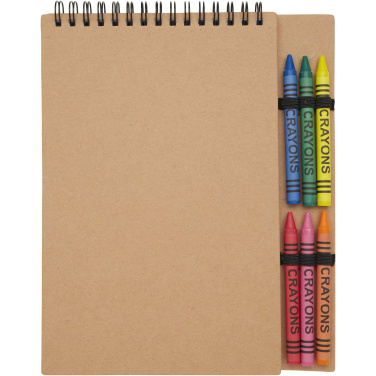 Logotrade promotional item picture of: Doodle A5 spiral soft cover notebook and crayon set