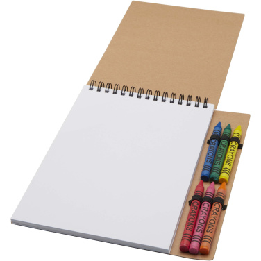 Logotrade promotional gift image of: Doodle A5 spiral soft cover notebook and crayon set