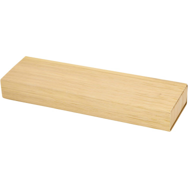 Logo trade advertising products picture of: Oblys bamboo ballpoint pen and mechanical pencil set (black ink)