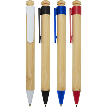 Logotrade promotional giveaway picture of: Rattan bamboo and recycled plastic ballpoint pen (black ink)