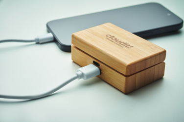 Logotrade promotional products photo of: TWS earbuds in bamboo case
