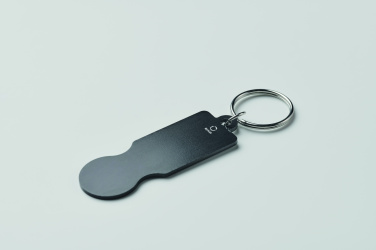 Logo trade corporate gifts image of: Key ring with trolley token