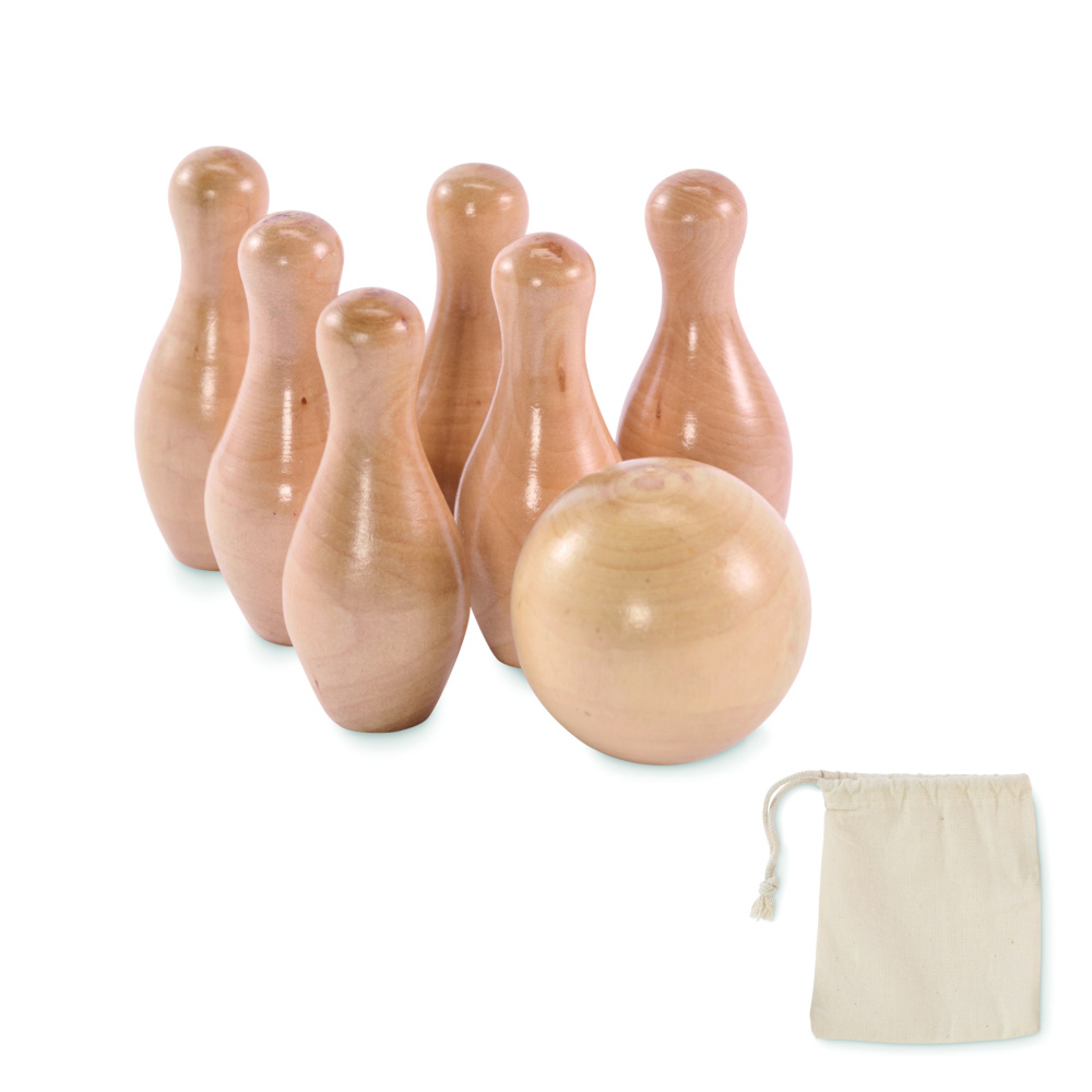 Logotrade promotional item image of: Mini pine wood bowling set
