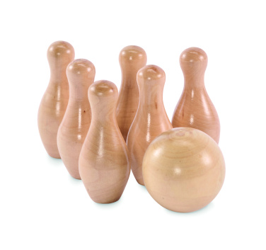 Logo trade advertising products picture of: Mini pine wood bowling set