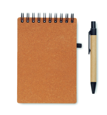 Logo trade advertising products image of: Recycled notebook with ball pen