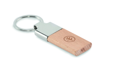 Logo trade promotional items picture of: Key ring with rubber wood