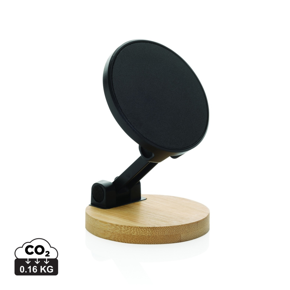 Logo trade promotional items picture of: Magmount RCS recycled plastic and bamboo phone stand