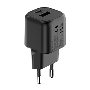 Logo trade promotional giveaway photo of: Urban Vitamin Monterey RCS recycled plastic 20W GAN charger
