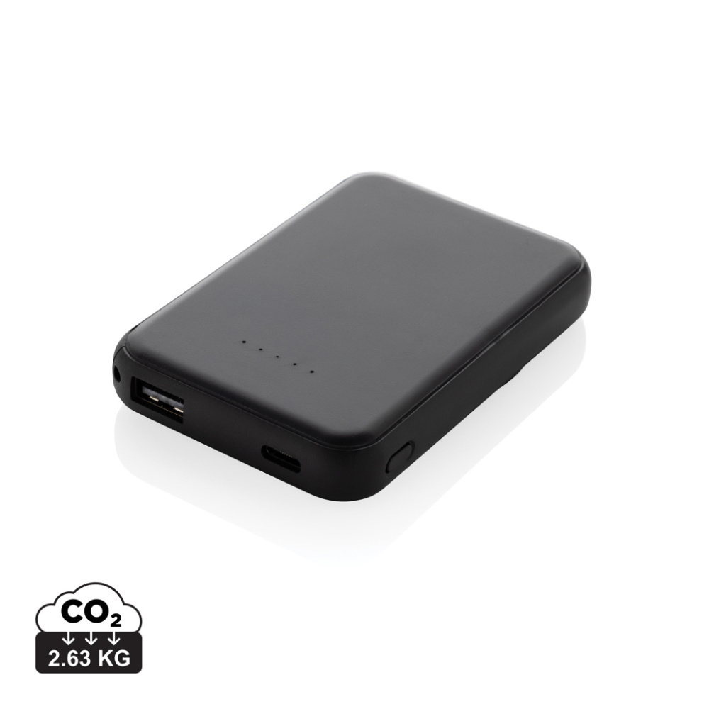 Logo trade business gift photo of: Stellar RCS recycled plastic 5000 mah 5W magnetic powerbank