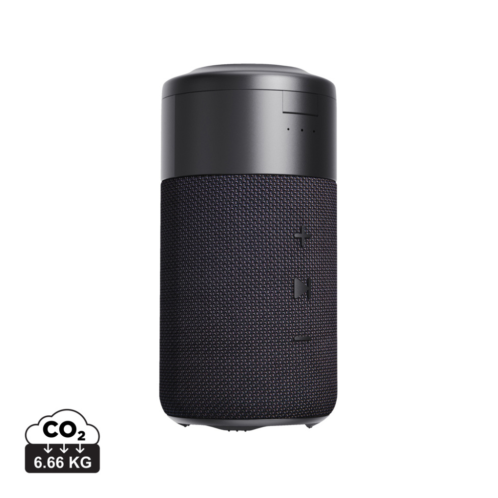 Logo trade promotional gifts picture of: Urban Vitamin Anaheim RCS recycled 10W speaker 15W charger