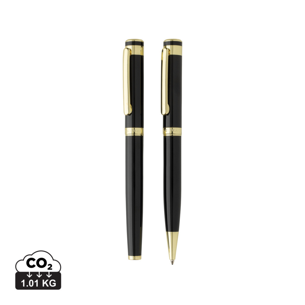 Logotrade advertising product picture of: Swiss Peak Luca RCS recycled brass deluxe pen set
