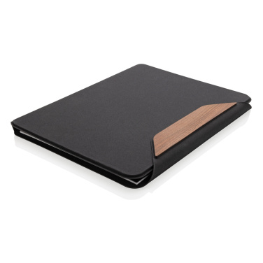 Logotrade corporate gift image of: Teri AWARE™ RPET and walnut A4 portfolio