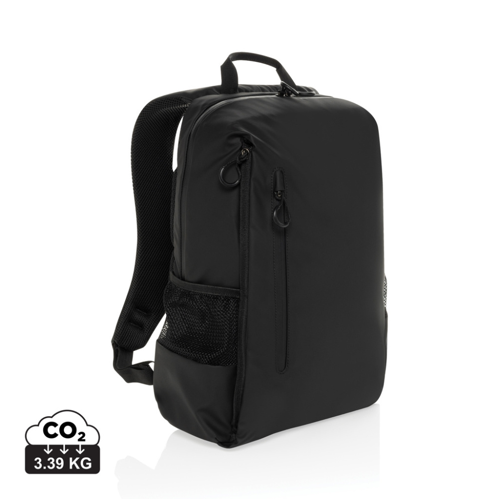 Logo trade promotional products image of: Lima Aware™ RPET water resistant 15.6 laptop backpack