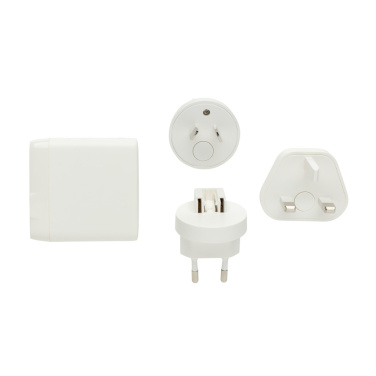 Logotrade promotional item picture of: TravelCharge Pro RCS rplastic travel charger with USB C