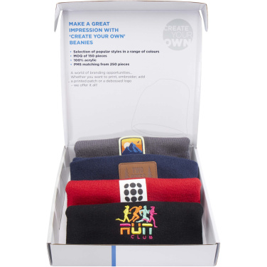 Logo trade promotional giveaways image of: Beanie sample box