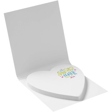 Logo trade promotional gifts picture of: Sticky-Mate® soft cover heart-shaped sticky notes