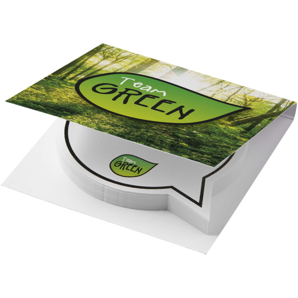 Logo trade promotional merchandise picture of: Sticky-Mate® soft cover speech bubble shaped sticky notes