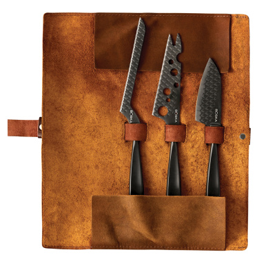 Logo trade promotional giveaways image of: BOSKA Cheese Knife Set Monaco+ Black