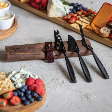 Logo trade promotional gifts image of: BOSKA Cheese Knife Set Monaco+ Black