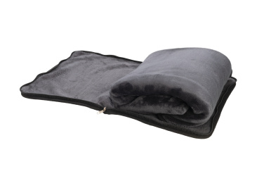 Logo trade promotional products image of: Blanket and pillow 2 in 1 AMIATA Schwarzwolf