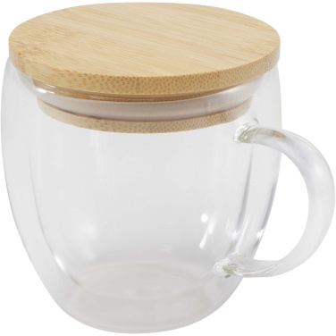 Logo trade corporate gifts picture of: Lenora 250 ml glass cup with bamboo lid