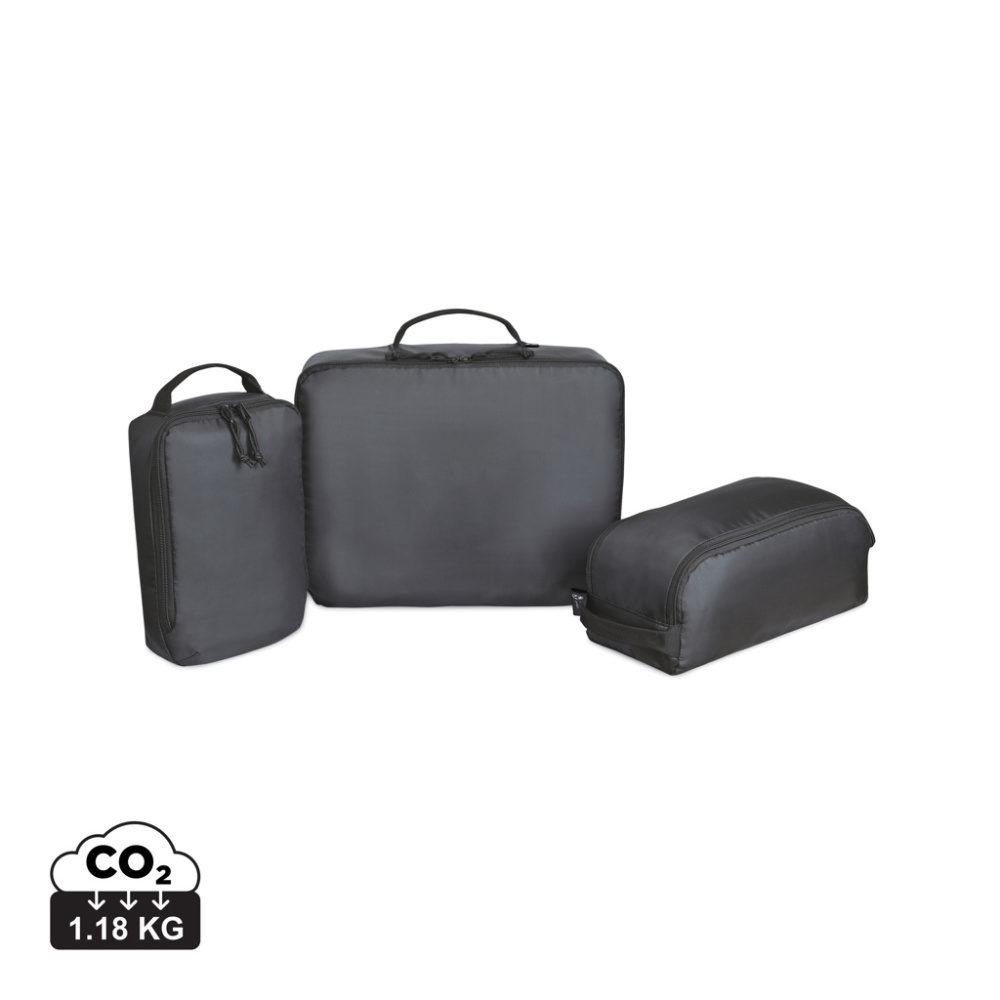Logo trade promotional gifts image of: Renew AWARE™ rPET 3 Piece Packing Cube Set
