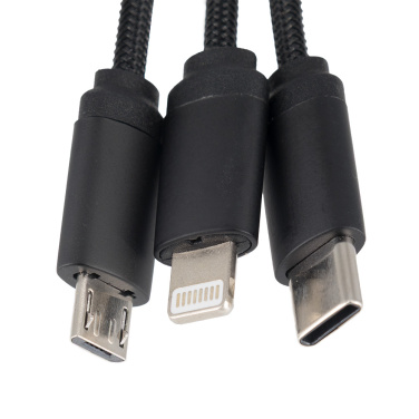 Logo trade promotional giveaways picture of: Cable 3in1 with illuminated logo - LH-ZM04