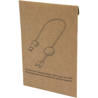 Logo trade promotional giveaway photo of: Citala 5-in-1 recycled plastic 30 cm data sync and 27W fast charge cable