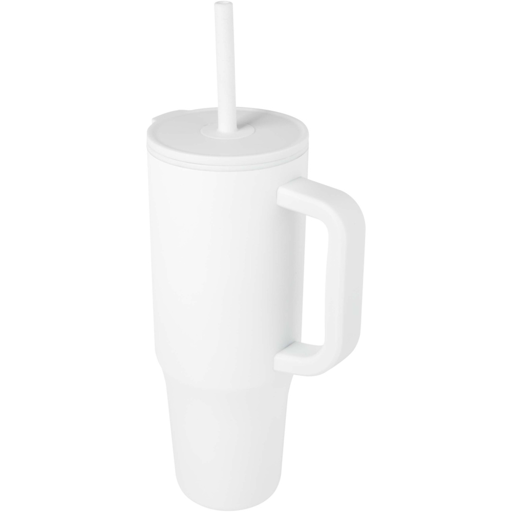 Logo trade business gifts image of: Brady 900 ml RCS certified insulated tumbler with silicone straw