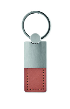Logo trade corporate gifts picture of: PU and metal key ring Helsinki