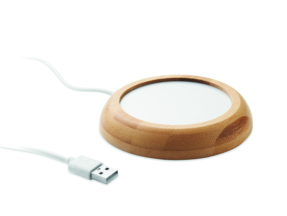 Logo trade promotional merchandise picture of: Bamboo mug warmer with USB