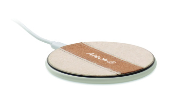 Logotrade advertising products photo of: Cork wireless charger 15W