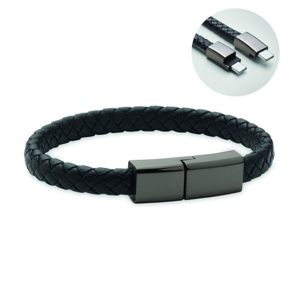 Logo trade promotional merchandise photo of: Braided bracelet cable type-C