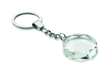 Logo trade advertising product photo of: Glass round award key ring