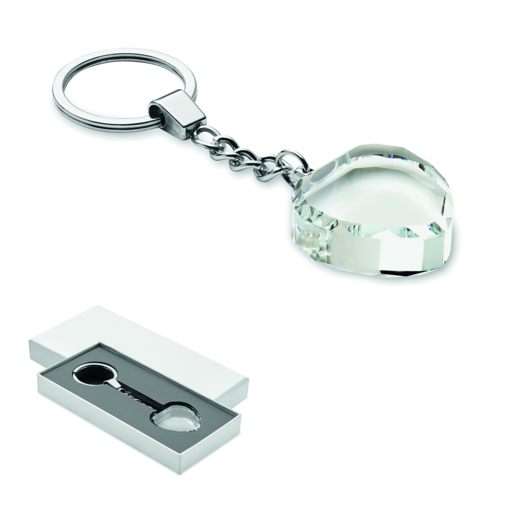 Logotrade advertising product picture of: Glass heart award key ring
