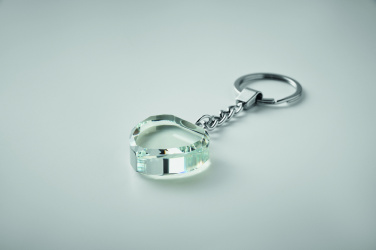Logo trade business gift photo of: Glass heart award key ring