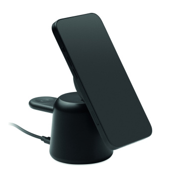 Logo trade promotional gifts picture of: 3 in 1 wireless charger 15W