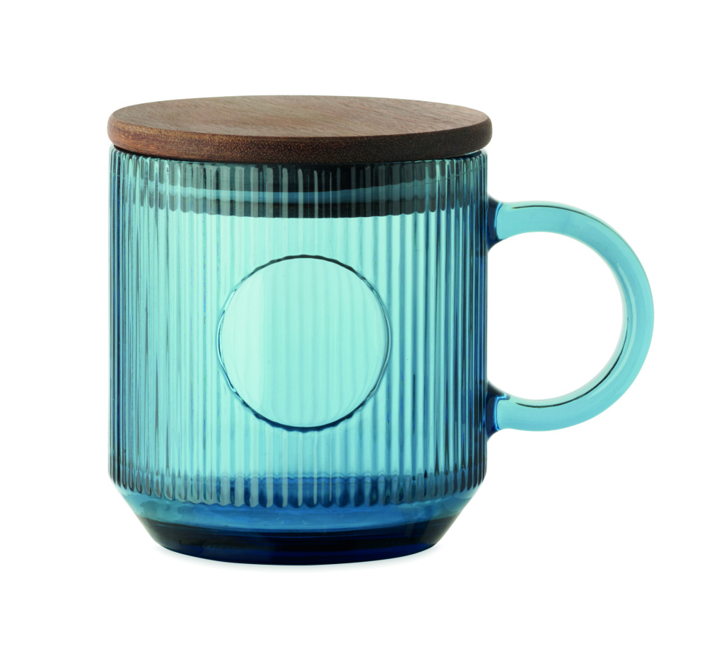 Logo trade promotional product photo of: Ribbed glass mug 300ml