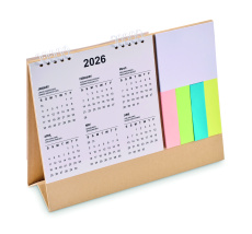 Desk calendar with memo pad