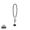 CarryLoop RCS recycled PET adjustable phone holder lanyard, black