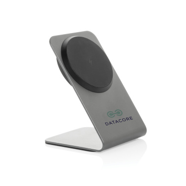 Logo trade promotional gift photo of: Terra aluminium 15W magnetic wireless charging phone stand