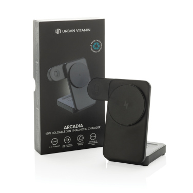 Logotrade promotional item picture of: Urban Vitamin Arcadia RCS rplastic 15W 3in1 magnetic charger