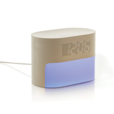 Logo trade promotional item photo of: LumaRise RCS reycled plastic white noise alarm clock