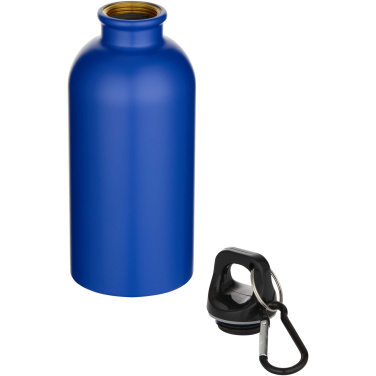 Logo trade promotional gifts image of: Oregon 400 ml matte RCS recycled single wall stainless steel water bottle with carabiner