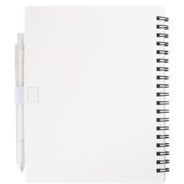 Logo trade corporate gifts picture of: Niove recycled plastic soft cover notebook and ballpoint pen set (blue ink)