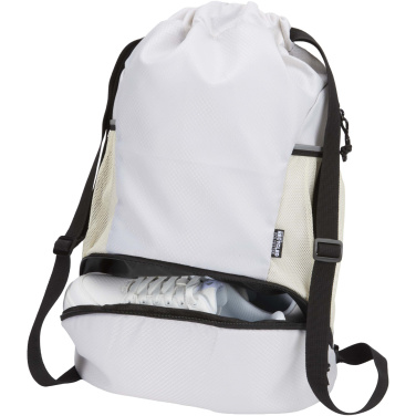 Logo trade promotional products image of: Nomad GRS recycled sports drawstring bag with bottom compartment 18L